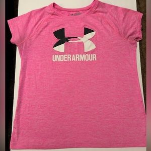 Under Armour pink short sleeve shirt size youth XL loose